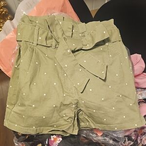 Polka Dot Paperbag Waist Shorts